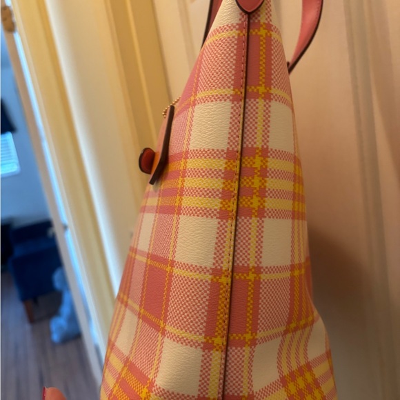 Coach Gallery Tote with Garden Plaid Print - Picture 6 of 14
